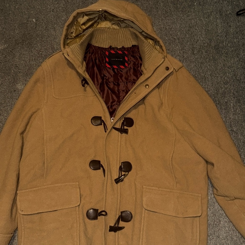 Tommy Hilfiger coat tan Peacoat with wood buttons